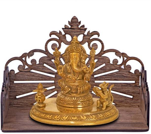 shyam enterprises A handcrafted wooden home temple for daily worship, featuring intricate carvings Engineered Wood Home Temple