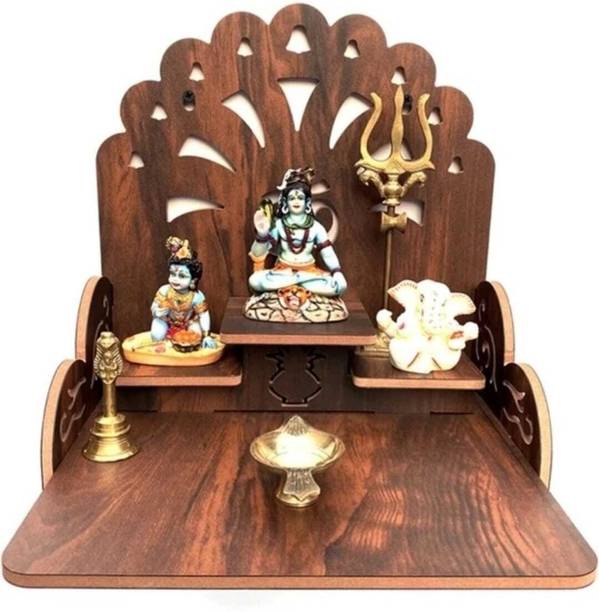 VUF Wooden Pooja Mandir for Home Solid Wood Home Temple Solid Wood Home Temple
