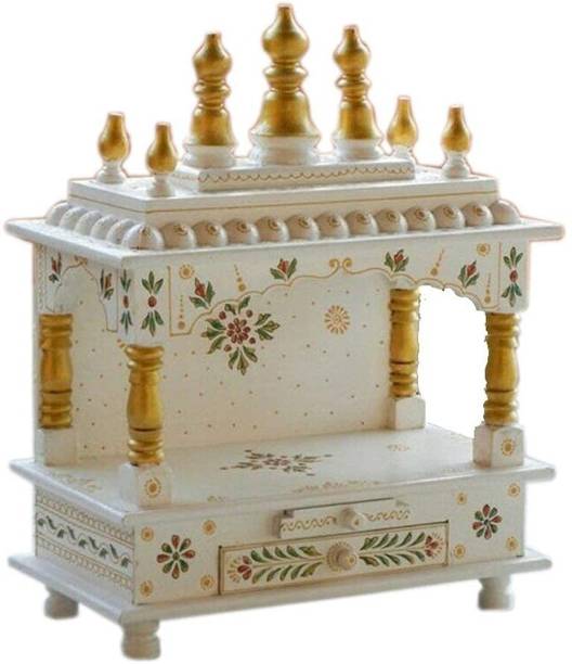 FurniGully Mandir Wooden Temple for Home Pooja, Arti Temple for Home and Office Solid Wood Home Temple