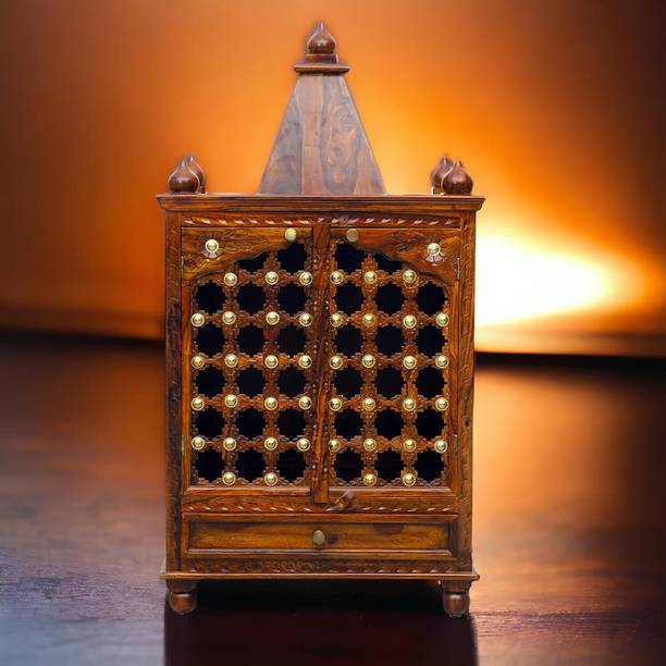 Advika Handicraft Sheesham Solid Wood Antique Pooja temple Solid Wood Home Temple