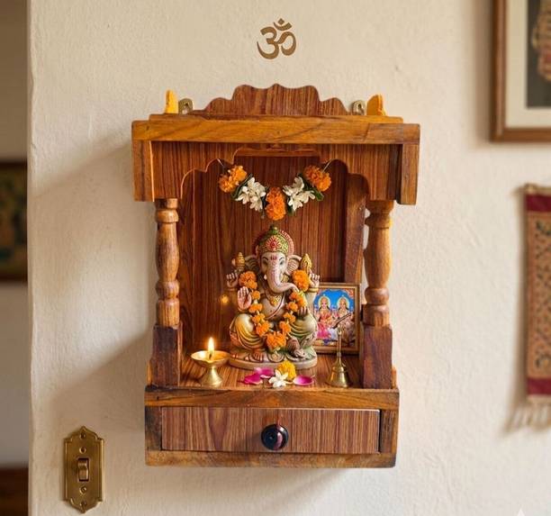 Namo Enterprises Latest wooden temple for office /home /shop Engineered Wood Home Temple