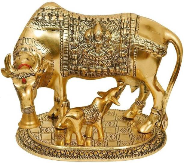 ABLOOM 8 cm small cow Metal Home Temple