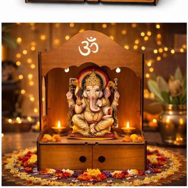 Expro : Classic Om Design Wooden Pooja Mandir Solid Wood Home Temple