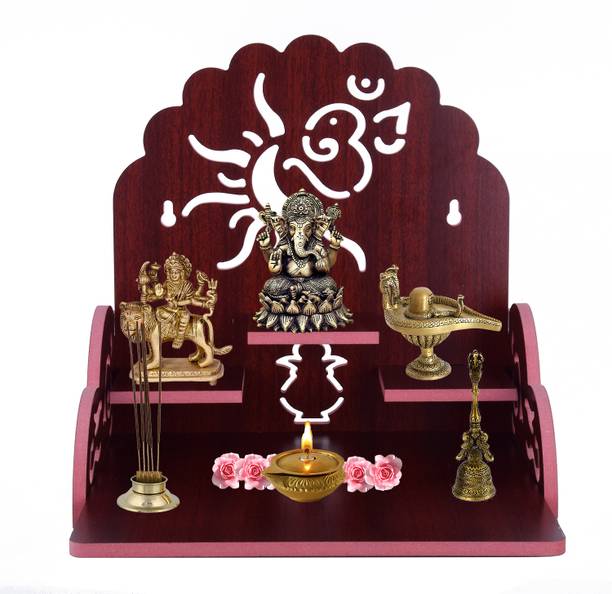qumico Wooden Singhasan Temple for God, Laddu Gopal Sinhasan for Pooja Mandir, Singhasan for Diwali, Durga Pooja, Navratri, Ganesh Chaturthi - Engineered Wood Home Temple Engineered Wood Home Temple Engineered Wood Home Temple