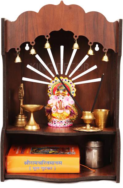 FurniGully Home Temple/Home mandir/god Stand for Home/Pooja Stand/Home mandap Engineered Wood Home Temple