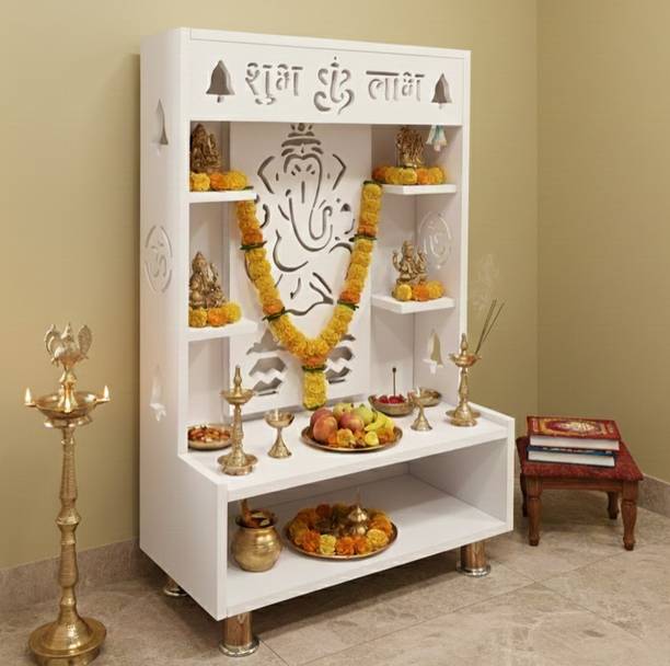 Flipkart Perfect Homes WPC Waterproof|Termite Proof Home Temple|Pooja Mandir with Light|Ganesha Design PVC Foam Board Home Temple