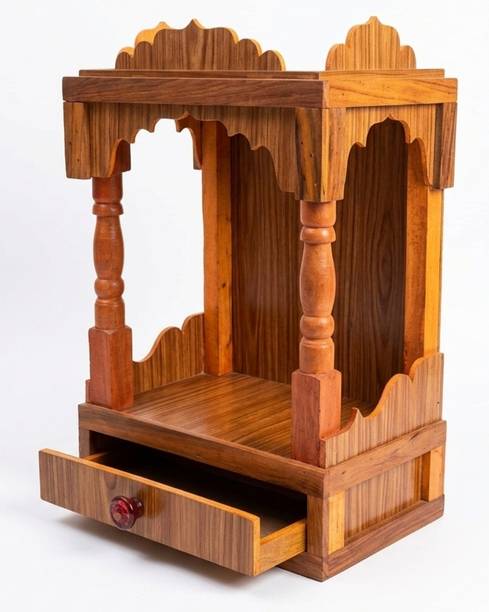 Shambhu Enterprises Devghar Wooden Mandir Solid Wood Home Temple