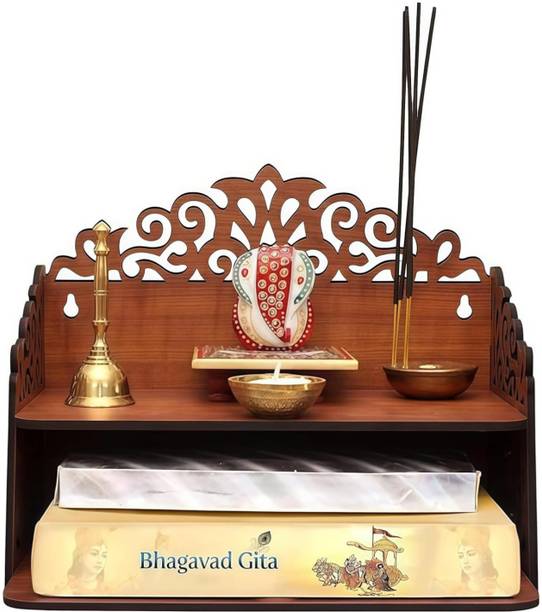 Devaara Engineered Wood Wall Mounted Pooja Mandir for Home Decor Engineered Wood Home Temple