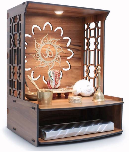गोजीवा Mangal Pooja Mandir Temple Home Office temple H- 15.5 L- 11.5 W -11 In इंजीनियर वुड घर का मंदिर