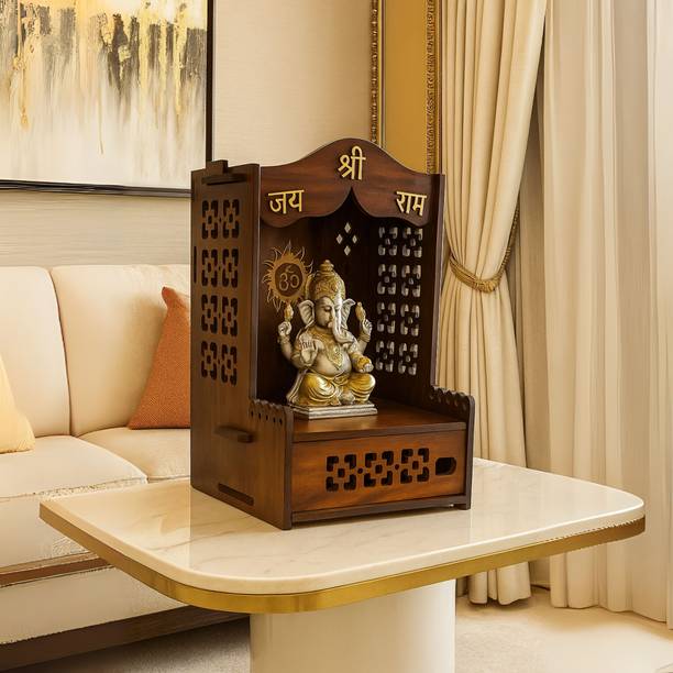 homewey decor Wall Mount Temple ll Pooja Ghar ll Dev Dwar For Home&Office Engineered Wood Home Temple