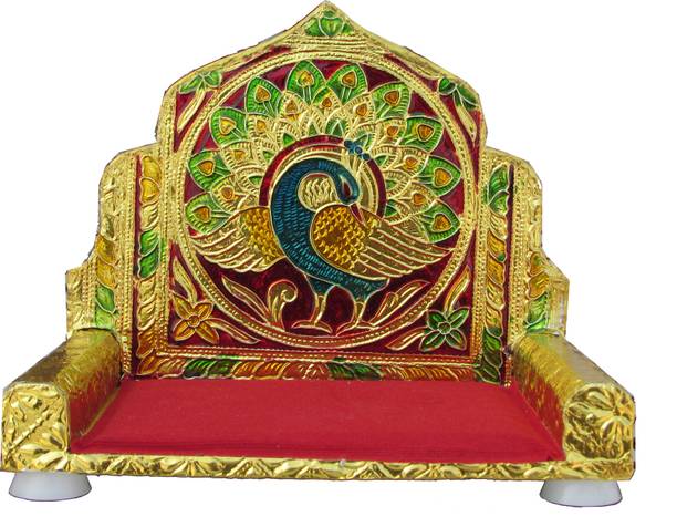 Avneesh Avneesh Decorative Singhasan for God / Decorate Home Temple (13x8x11cm) Engineered Wood, Metal Home Temple