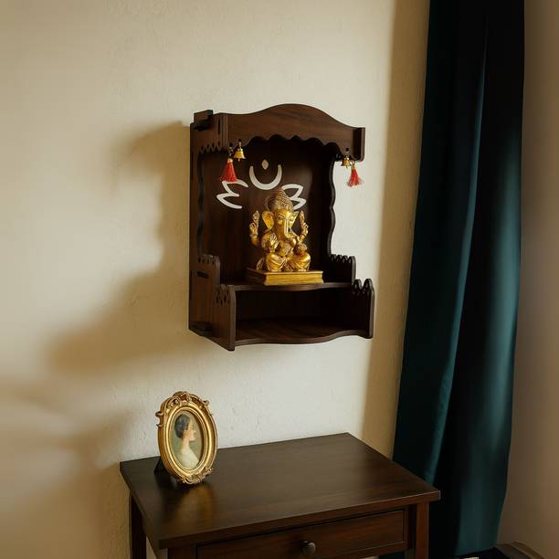 homewey decor Wall Mount Temple ll Pooja Ghar ll Dev Dwar For Home&Office Engineered Wood Home Temple