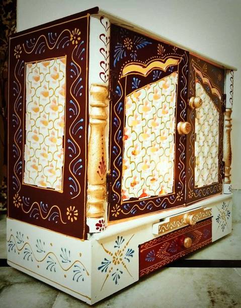 Bhagwati Wooden Temple For Home/Wooden Mandir For Home Engineered Wood Home Temple