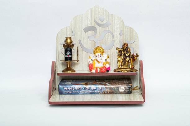 Rudrax Mandir for Pooja Home Decoration Wall Hanging Beautiful Wooden Plywood Temple. Engineered Wood Home Temple
