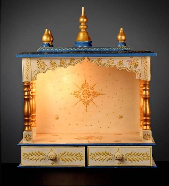 Murfi (Mandir) Temple for Home Pooja, Arti Solid Wood Home Temple