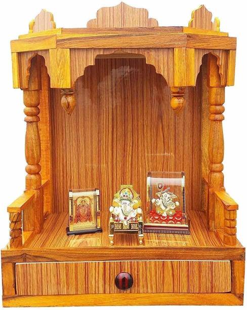 Rudra Enterprises Mandir for Pooja Home Decoration Wall Hanging Temple (Height: 50, Pre-assembled) Engineered Wood Home Temple