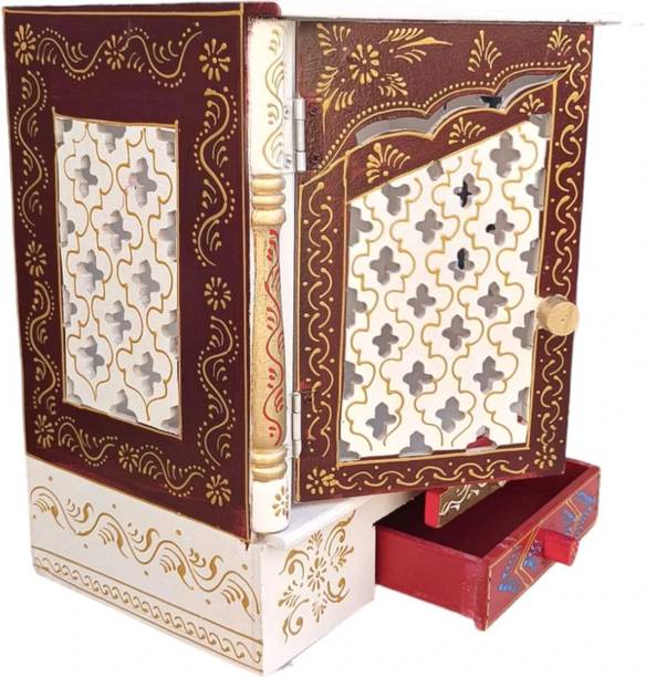 Bhagwati Wooden Temple For Home/Wooden Mandir For Home Engineered Wood Home Temple