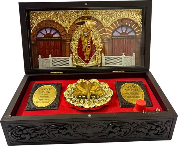 Krishna Sai Sai Samadhi Mantra Music Box Solid Wood Home Temple