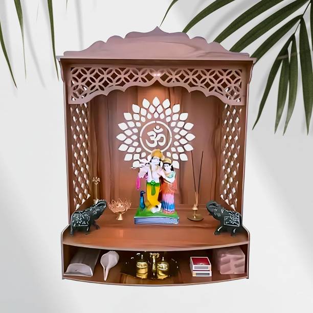 Divinity Decor Divinity decor mdf pooja mandir for home, mandir-43, Engineered Wood Home Temple