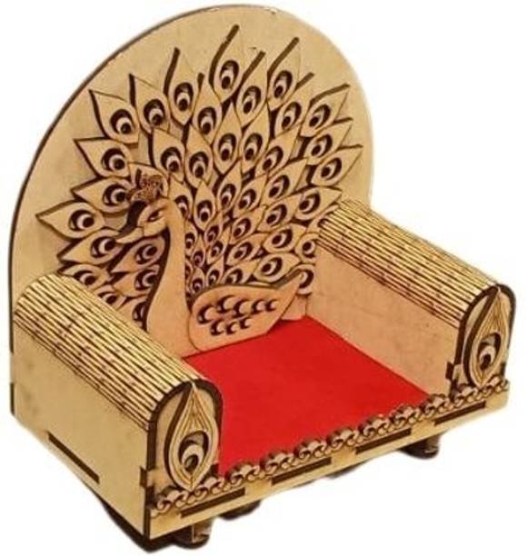 LAKHAJI Handcrafted Wooden Decorative Sihasan for Laddu Gopal Engineered Wood Home Temple