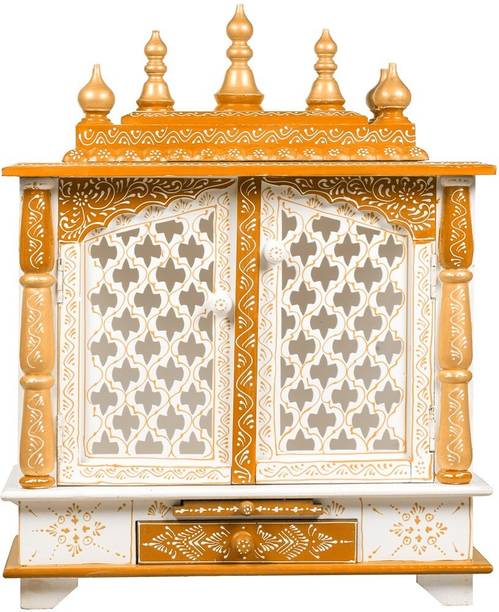 MangalamFur Mandir Wooden Temple for Home Pooja, Arti Temple for Home and Office Engineered Wood Home Temple