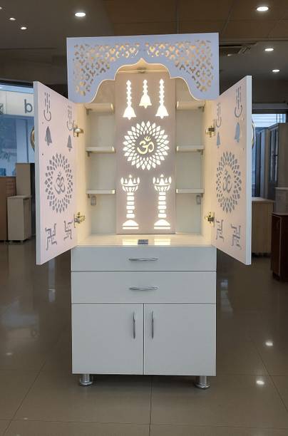 shivoja Big Size Designer Temple for Home/ Pooja Mandir Engineered Wood Home Temple