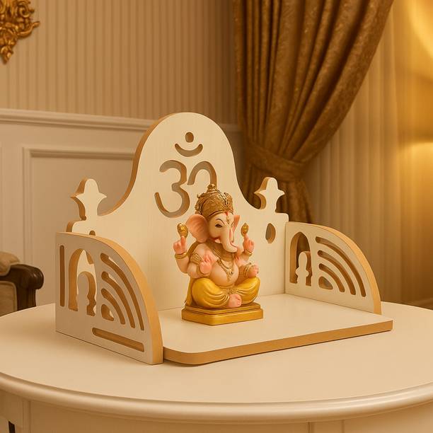 homewey decor Wall Mount Temple ll Pooja Ghar ll Dev Dwar For Home&Office Engineered Wood Home Temple