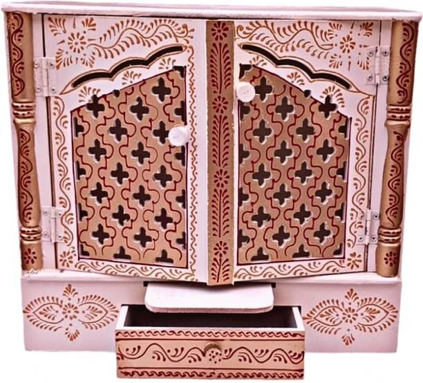 Bhagwati Wooden Temple For Home/Wooden Puja Mandir For Home Engineered Wood Home Temple