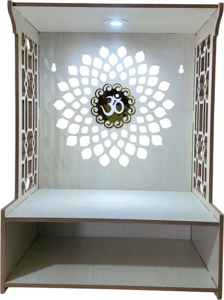 King Decore Wall Mount Temple ll Pooja Ghar ll Dev Dwar For Home&Office Solid Wood Home Temple