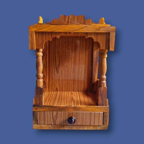 Namo Enterprises Handmade Wooden Temple for Home Decoration Solid Wood Home Temple