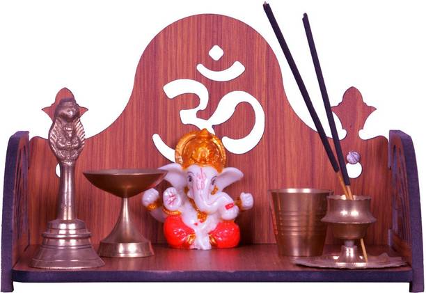 FurniGully multipurpose smart temple wall decor item god mandir modren Engineered Wood Home Temple