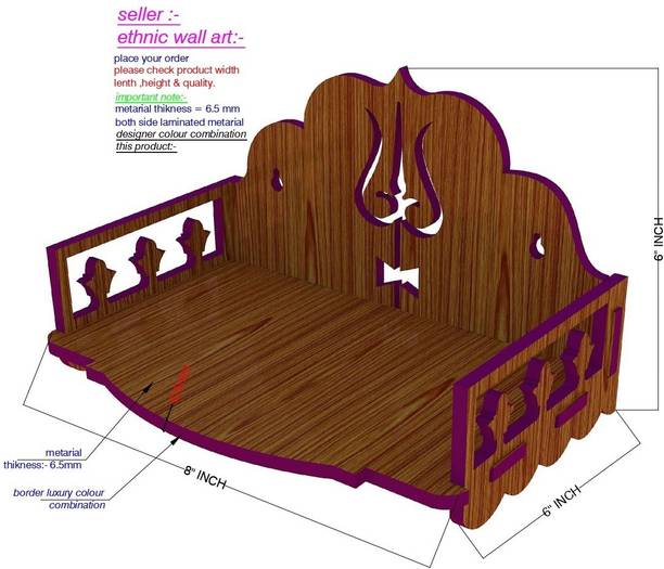 ETHNIC WALL ART TEMPLE10053 NENA Engineered Wood Home Temple