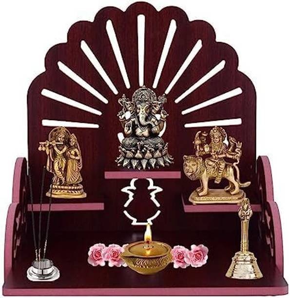 FORKTAIL Wooden Home Temple for Home Decorative Engineered Wood Home Temple
