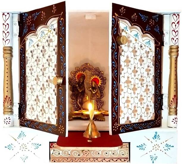 JAMWAIART WOODEN HOME TEMPLE (WHITE) Engineered Wood Home Temple