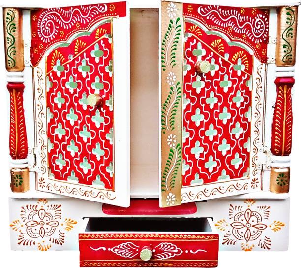 mohandip Temple For Home/Wooden Wooden Mandir For Home Engineered Wood Home Temple