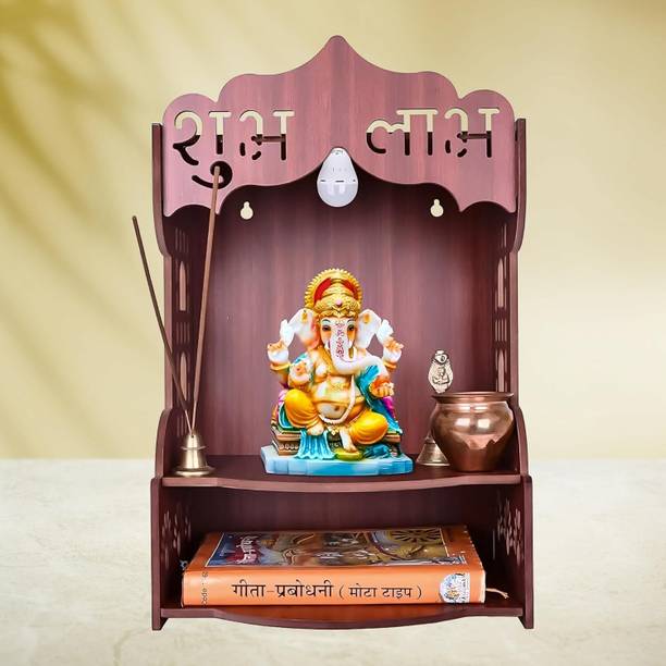 Divinity Decor Divinity decor mdf pooja mandir for home, mandir-26, Engineered Wood Home Temple