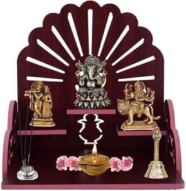 HIOLTY INTERNATIONAL MDF Wooden Temple for Home | Wall Mount & Tabletop Pooja Mandir Solid Wood, Engineered Wood Home Temple