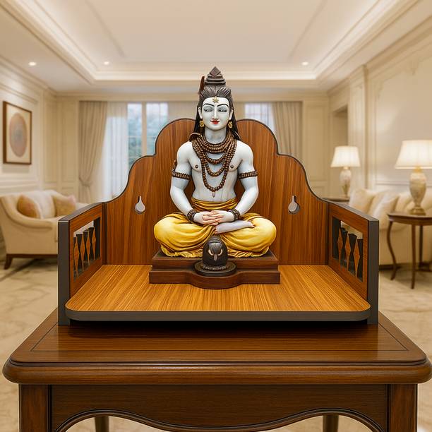 homewey decor Wall Mount Temple ll Pooja Ghar ll Dev Dwar For Home&Office Engineered Wood Home Temple