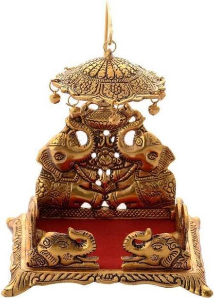 anil job works Singhasan for Laddu Gopal/Bal Gopal Metal Gold Finished Singhasan 0 Or 1 No Metal Home Temple