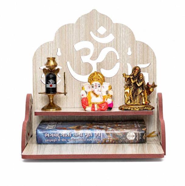 Rudrax Mandir for Pooja Home Decoration Wall Hanging Beautiful Wooden Plywood Temple. Engineered Wood Home Temple
