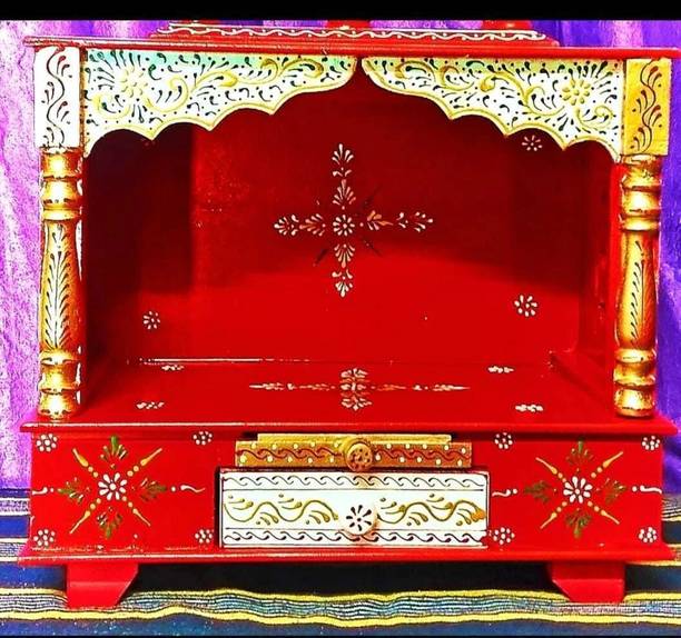 Bhagwati Wooden Temple For Home/Wooden Puja Mandir For Home Engineered Wood Home Temple