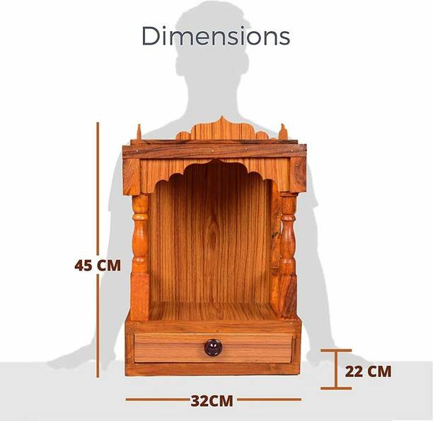 Naturally Classic Mandir for Pooja Home Decoration Wall Hanging Beautiful Wooden Plywood Temple Solid Wood Home Temple