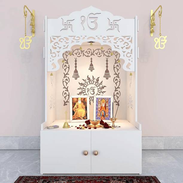 Homscape Ek Omkar Serenity Wooden Temple Engineered Wood Home Temple