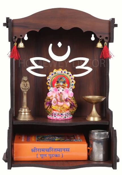 homewey decor Home Temple/Home mandir/god Stand for Home/Pooja Stand/Home mandap Engineered Wood Home Temple