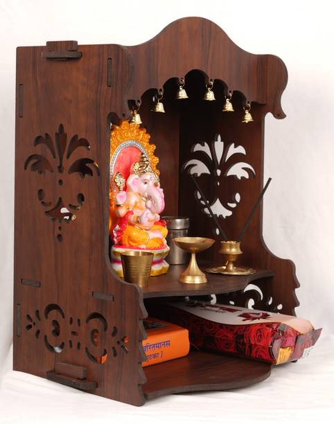 FurniGully Home Temple/Home mandir/god Stand for Home/Pooja Stand/Home mandap Engineered Wood Home Temple