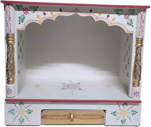 Bhagwati Wooden Temple For Home/Wooden Puja Mandir For Home Engineered Wood Home Temple