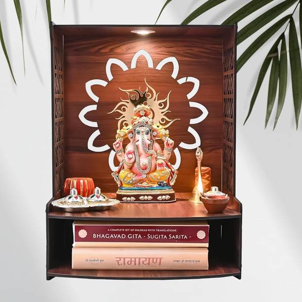 Divinity Decor Divinity decor mdf pooja mandir for home, mandir-16, Engineered Wood Home Temple