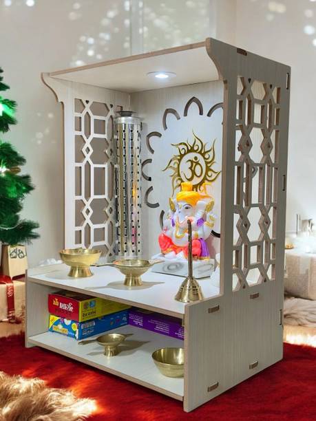 Pinkcity International Wall Mount Temple ll Pooja Ghar ll Dev Dwar For Home&Office Solid Wood Home Temple