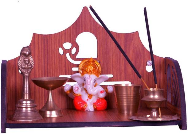FurniGully multipurpose smart temple wall decor item god mandir modren Engineered Wood Home Temple