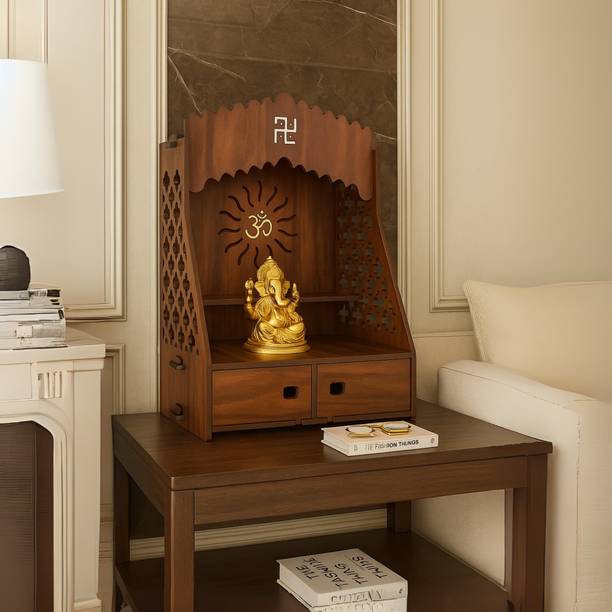 homewey decor Wall Mount Temple ll Pooja Ghar ll Dev Dwar For Home&Office Engineered Wood Home Temple
